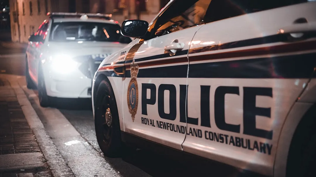 a police car parked on the side of the road